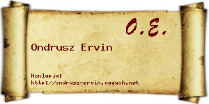 Ondrusz Ervin névjegykártya