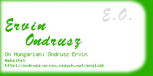 ervin ondrusz business card